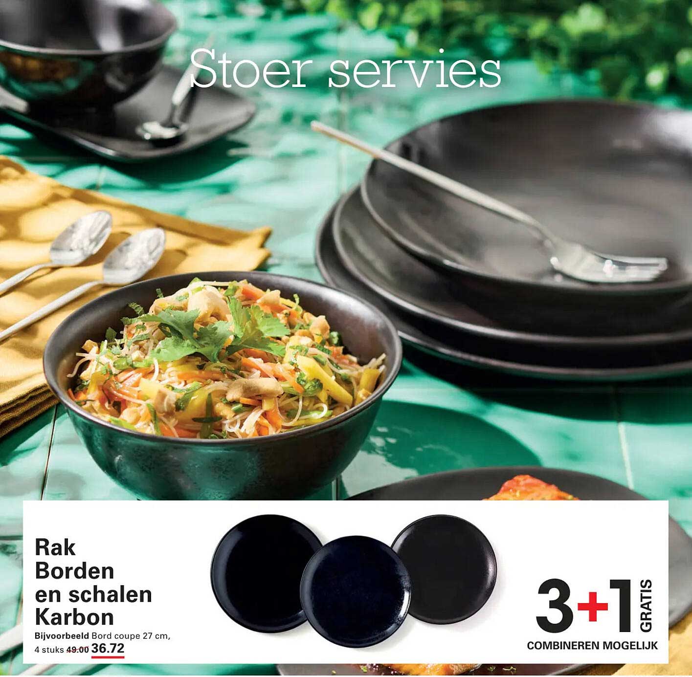 Rak Borden en schalen Karbon 3+1 gratis
