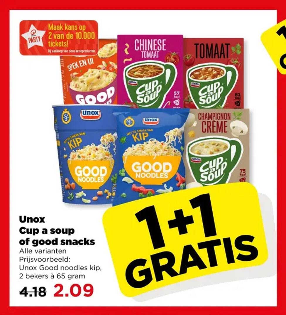 1+1 GRATIS Unox Cup a soup of good snacks