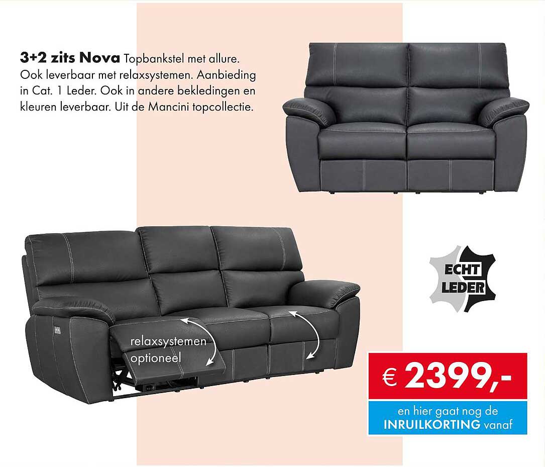3+2 zits Nova Topbankstel met allure