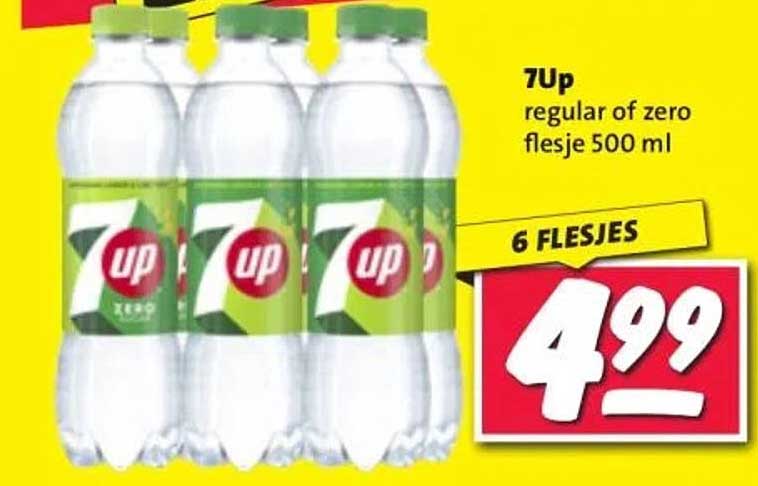 7Up regular of zero flesje 500 ml - 6 flesjes