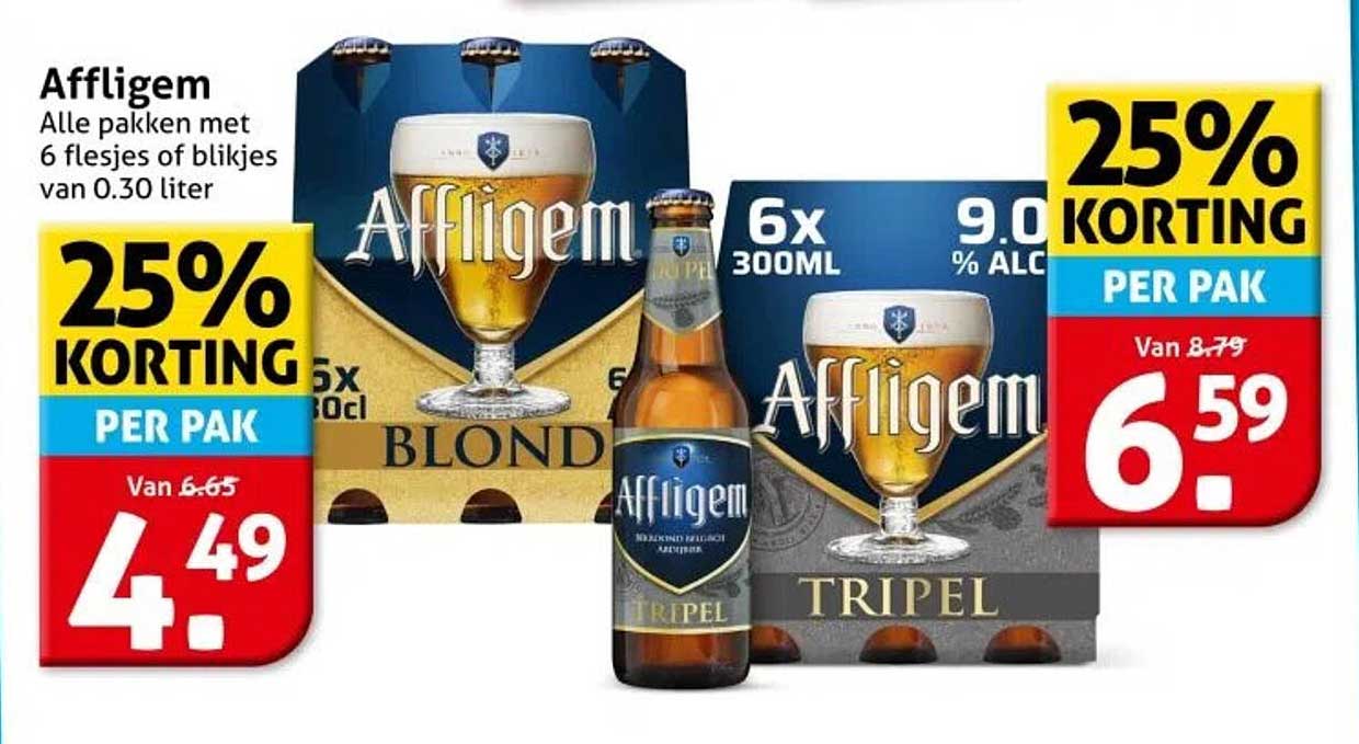 Affligem - Alle pakken met 6 flesjes of blikjes van 0.30 liter