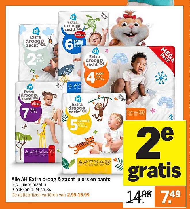 Alle AH Extra droog & zacht luiers en pants