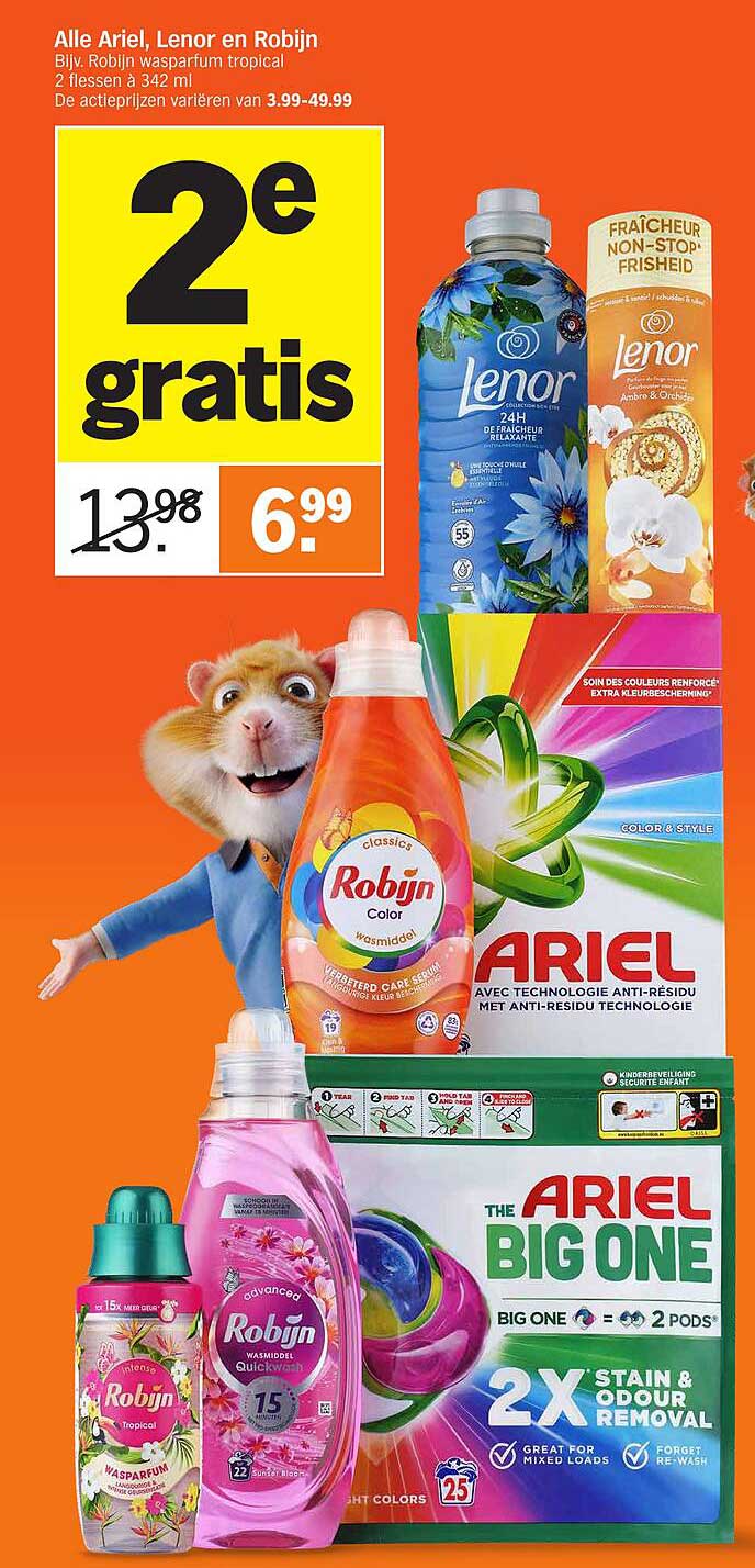 Alle Ariel, Lenor en Robijn - 2e gratis