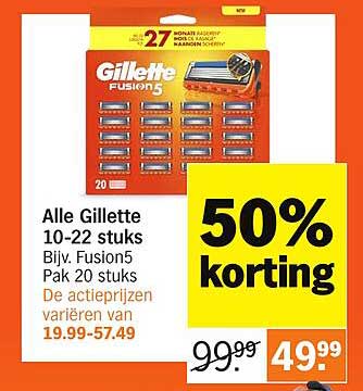 Alle Gillette 10-22 stuks Bijv. Fusion5 Pak 20 stuks