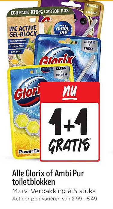 Alle Glorix of Ambi Pur toiletblokken
