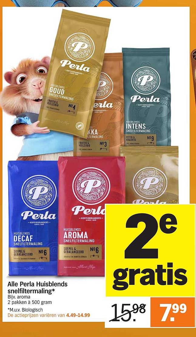 Alle Perla Huisblends snelfiltermaling* Bijv. aroma