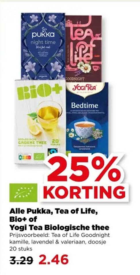 Alle Pukka, Tea of Life, Bio+ of Yogi Tea Biologische thee