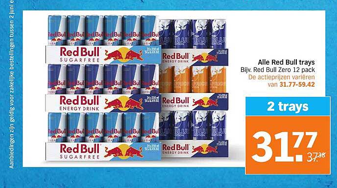 Alle Red Bull trays Bijv. Red Bull Zero 12 pack