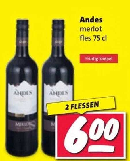 Andes merlot fles 75 cl