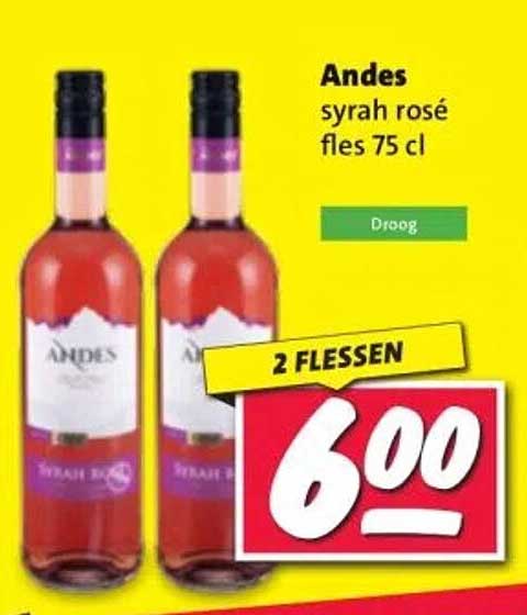 Andes syrah rosé fles 75 cl