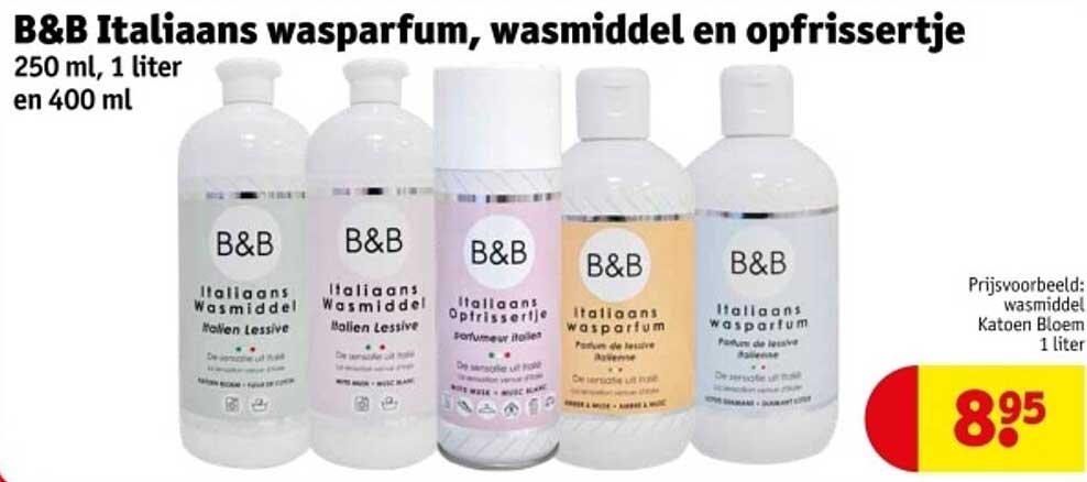 B&B Italiaans wasparfum, wasmiddel en opfrissertje
