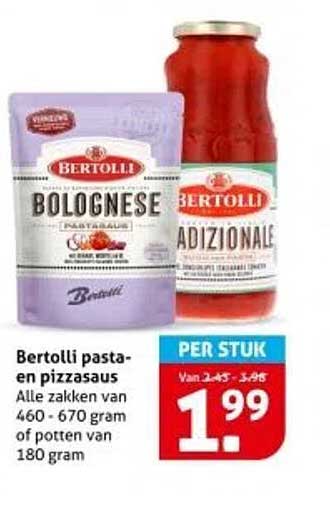 Bertolli pasta- en pizzasaus