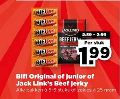 Bifi Original of junior of Jack Link's Beef jerky