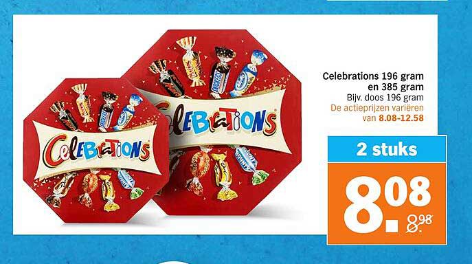 Celebrations 196 gram en 385 gram