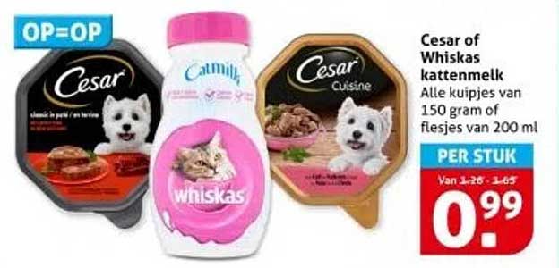 Cesar of Whiskas kattenmelk