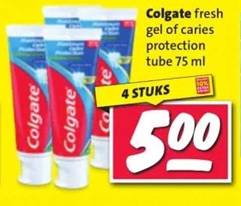 Colgate fresh gel of caries protection tube 75 ml 4 STUKS