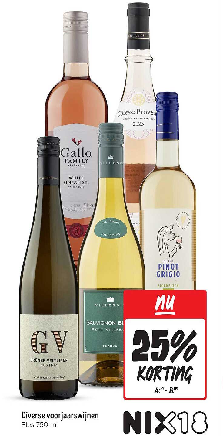 Diverse voorjaarswijnen Fles 750 ml