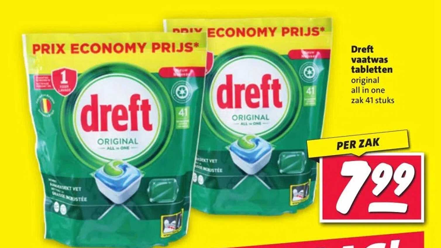 Dreft vaatwas tabletten original all in one zak 41 stuks