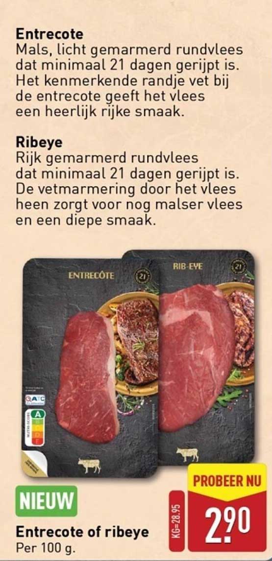 Entrecote of ribeye