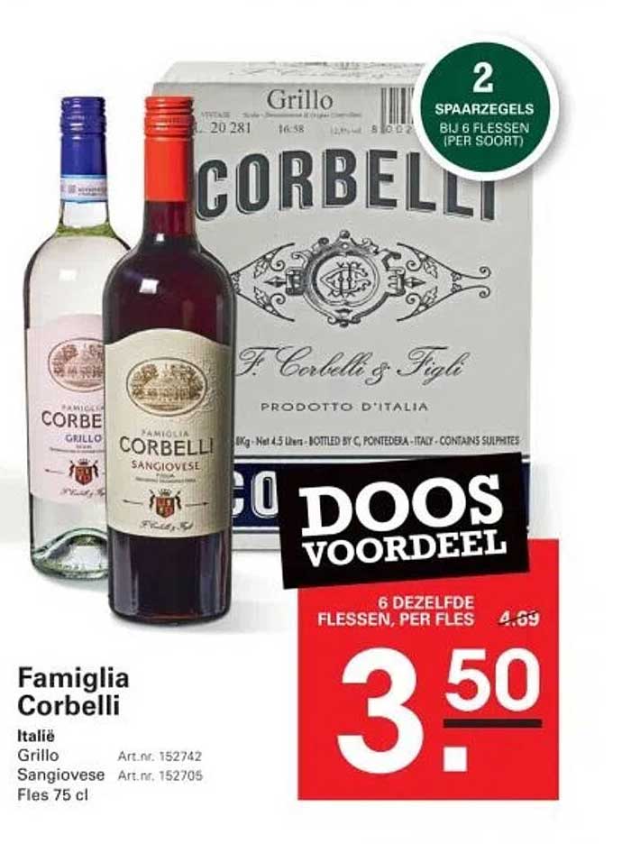 Famiglia Corbelli - 6 dezelfde flessen, per fles