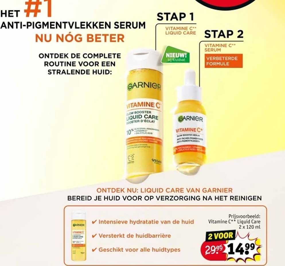 Garnier Vitamine C** Liquid Care 2 voor 14,99