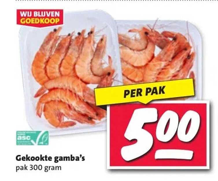 Gekookte gamba's