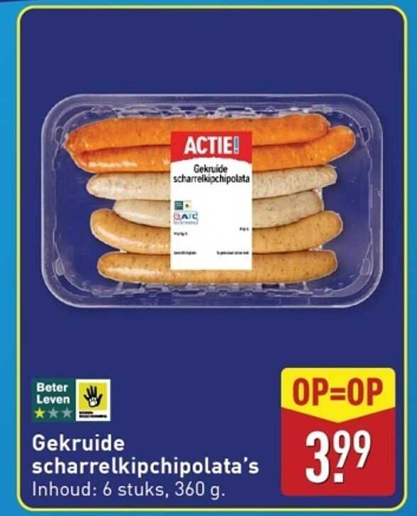 Gekruide scharrelkipchipolata’s