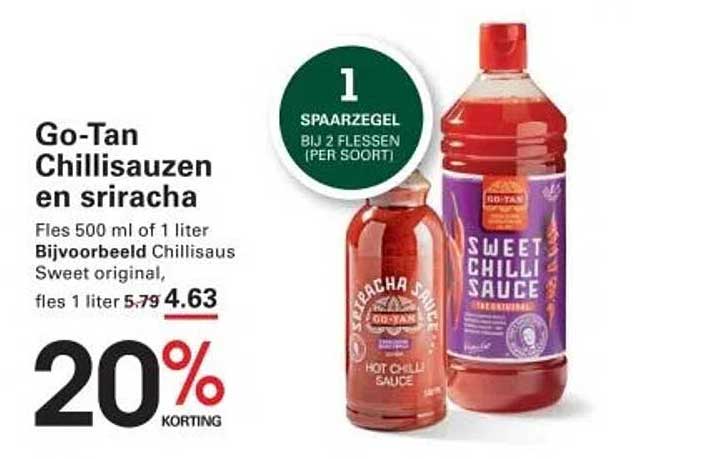 Go-Tan Chilisauzen en sriracha