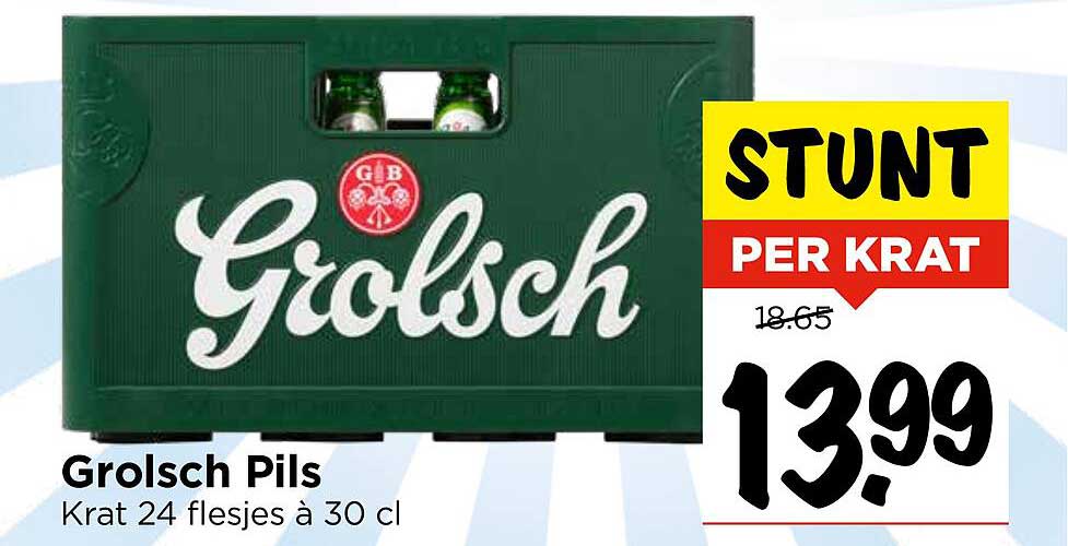 Grolsch Pils Krat 24 flesjes à 30 cl