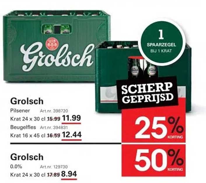 Grolsch Pilsener Krat 24 x 30 cl