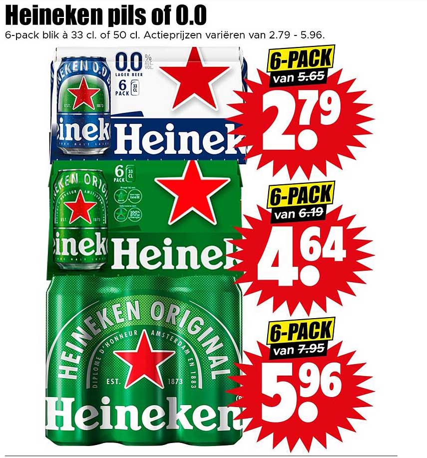 Heineken pils of 0.0 - 6-pack blikken