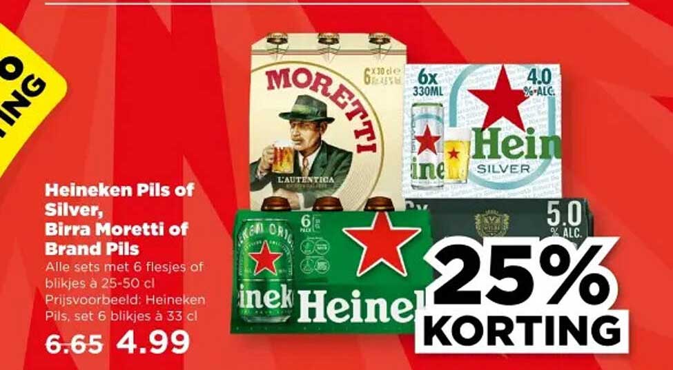 Heineken Pils of Silver, Birra Moretti of Brand Pils