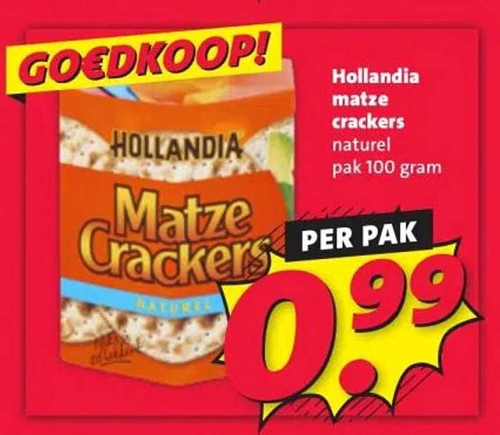 Hollandia matze crackers natuur pak 100 gram