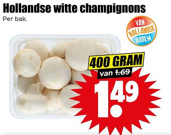 Hollandse witte champignons