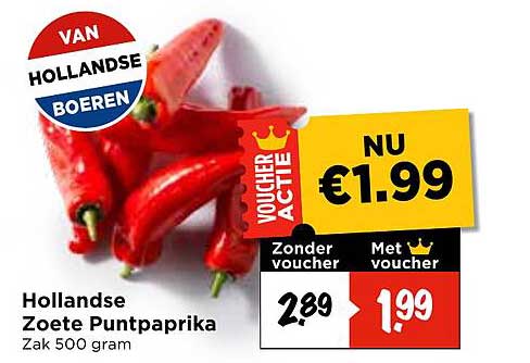Hollandse Zoete Puntpaprika Zak 500 gram