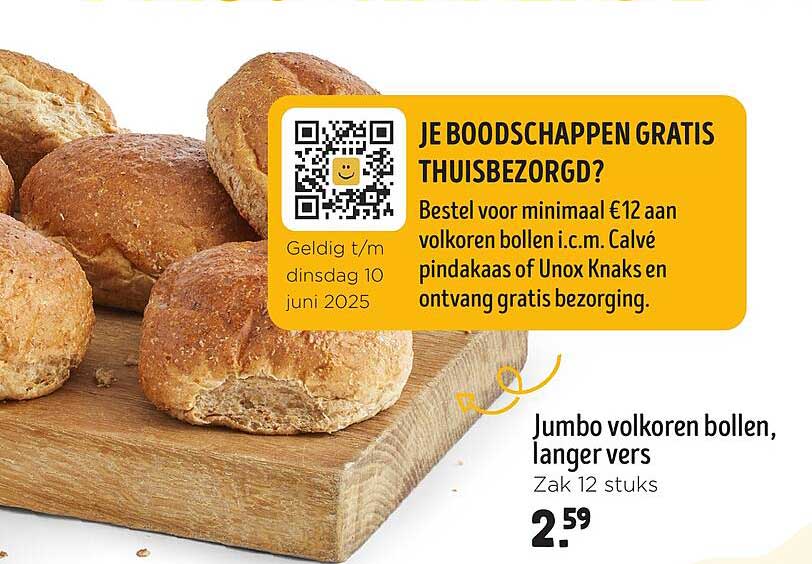 Jumbo volkoren bollen, langer vers