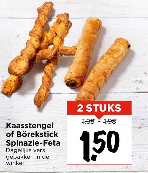 Kaasstengel of Börekstick Spinazie-Feta