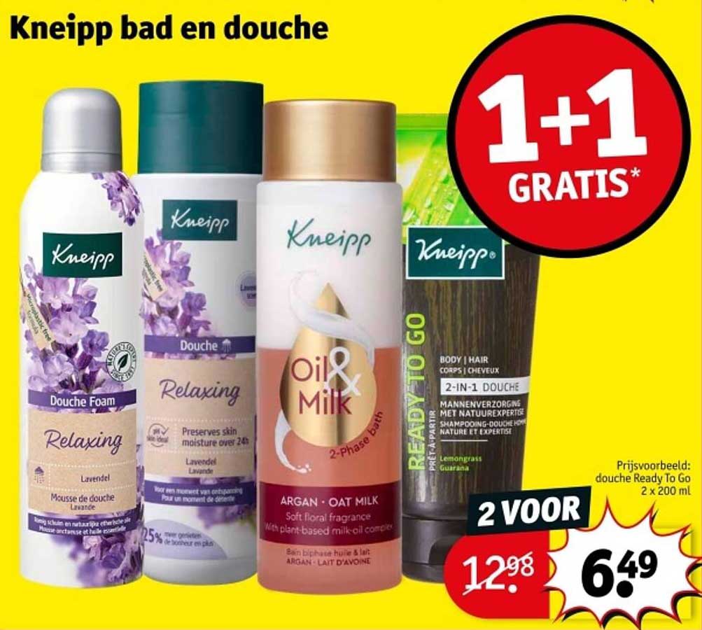 Kneipp bad en douche 1+1 GRATIS