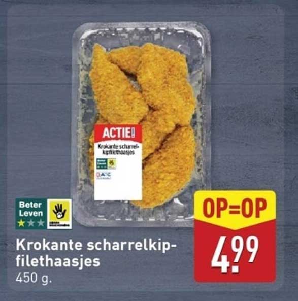 Krokante scharrelkip-filethaasjes 450 g