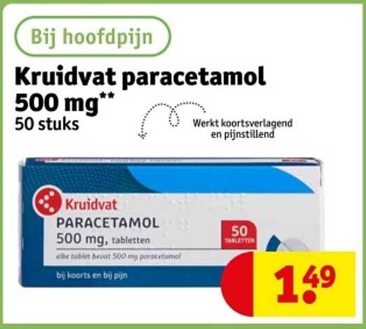 Kruidvat paracetamol 500 mg** 50 stuks