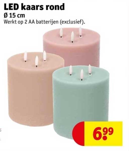LED kaars rond Ø 15 cm