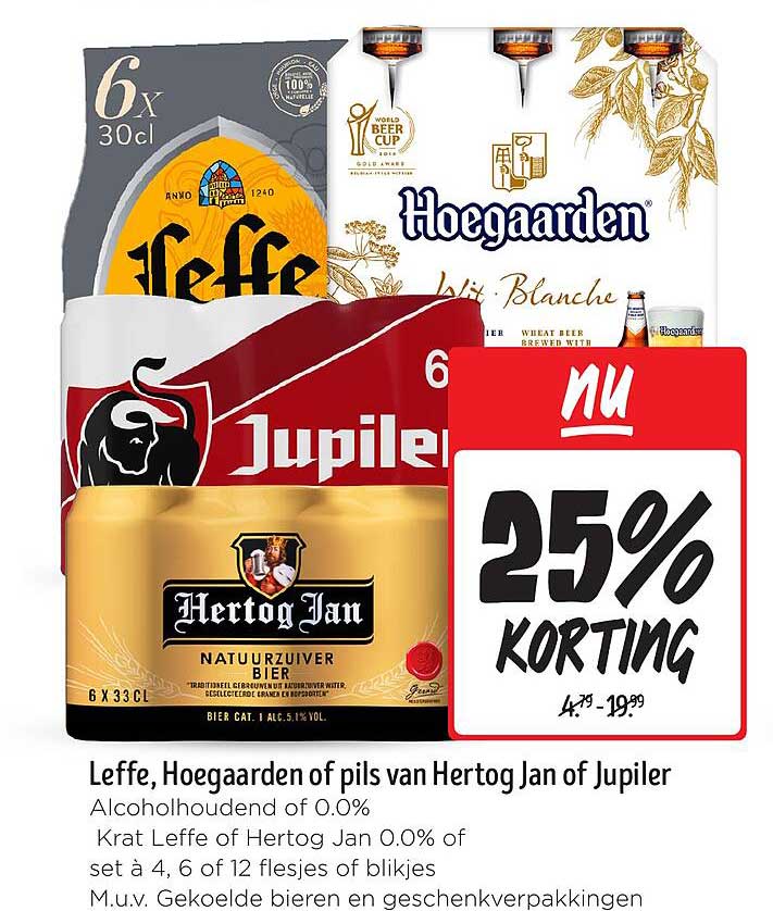 Leffe, Hoegaarden of pils van Hertog Jan of Jupiler