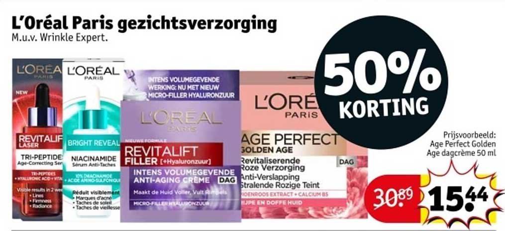 L’Oréal Paris gezichtsverzorging M.u.v. Wrinkle Expert.