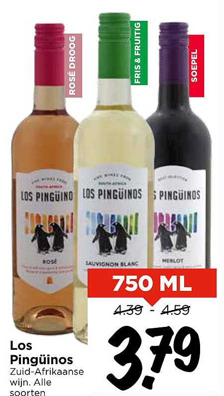 Los Pingüinos Zuid-Afrikaanse wijn 750 ML