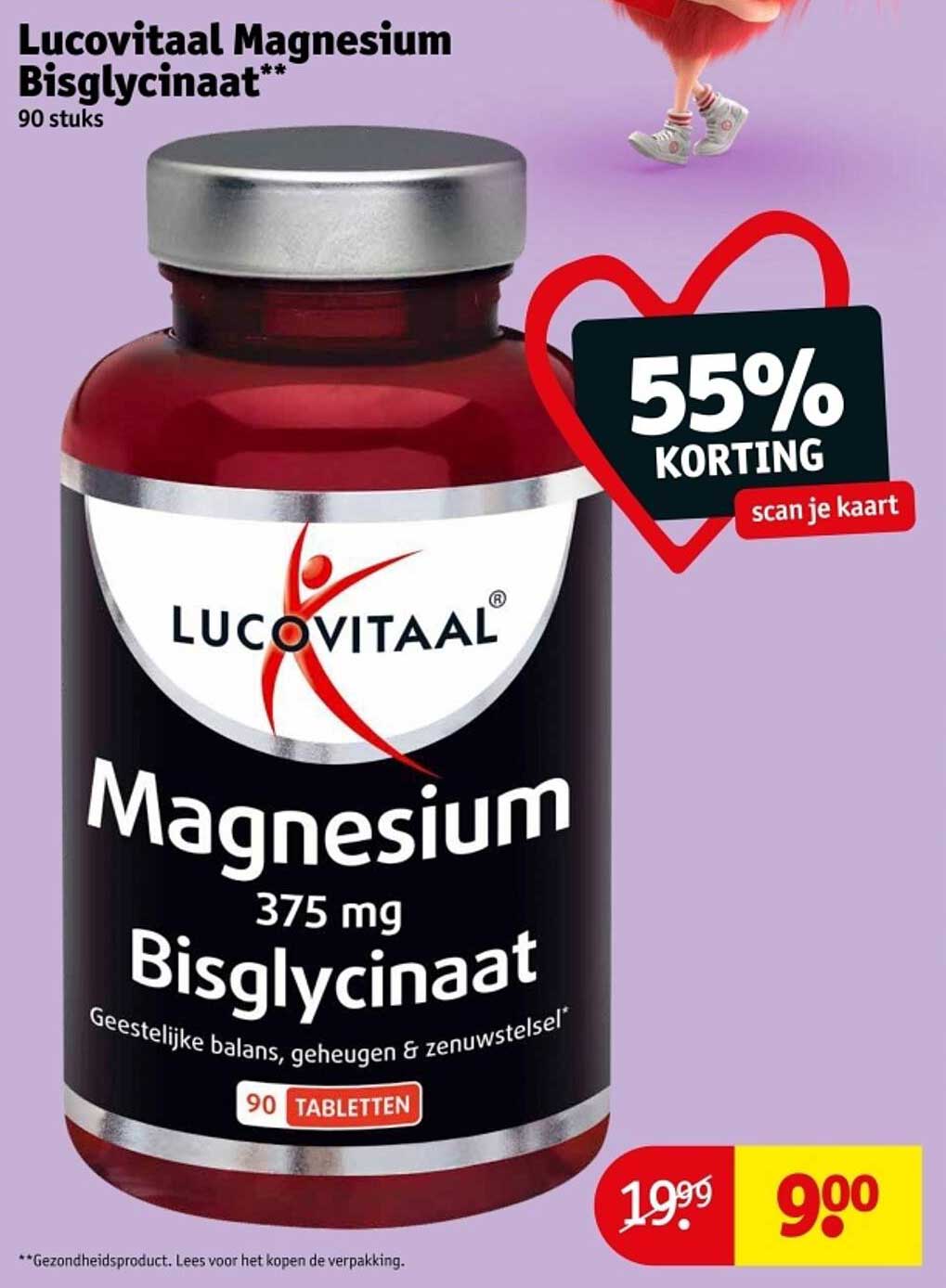 Lucovitaal Magnesium Bisglycinaat** 90 stuks
