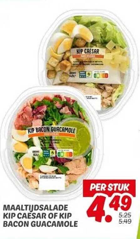 MAALTIJDSALADE KIP CAESAR OF KIP BACON GUACAMOLE