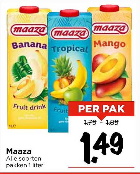 Maaza Alle soorten pakken 1 liter
