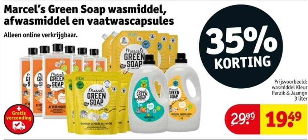 Marcel’s Green Soap wasmiddel, afwasmiddel en vaatwascapsules