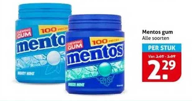 Mentos gum Alle soorten