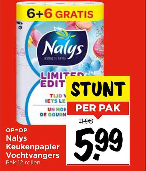 Nalys Keukenpapier Vochtvangers Pak 12 rollen